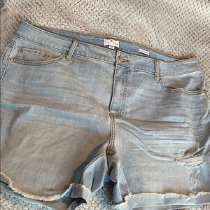 True Craft Light Wash Denim Cutoff Shorts